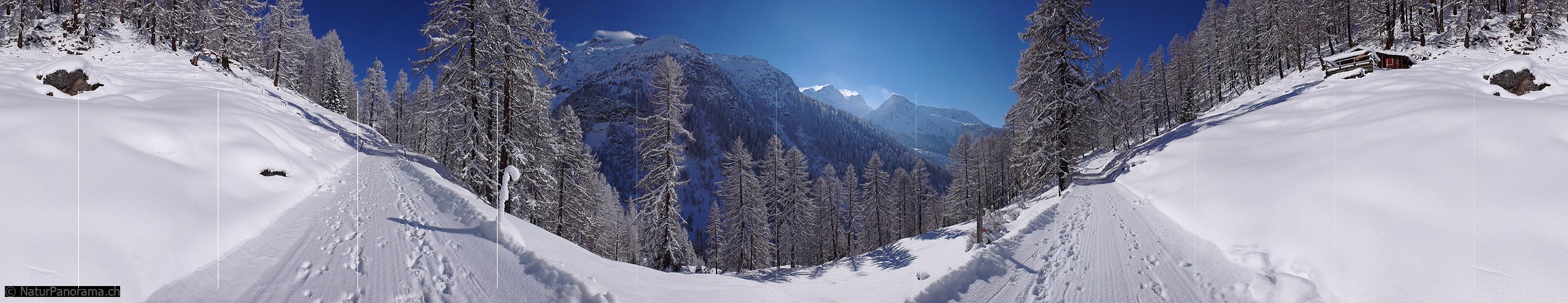 P001829: Panoramafoto Winterwanderweg Binntal, Wallis