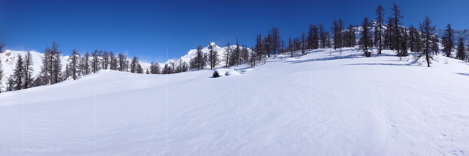 P001959: Panoramafoto Alphütte im Winter
