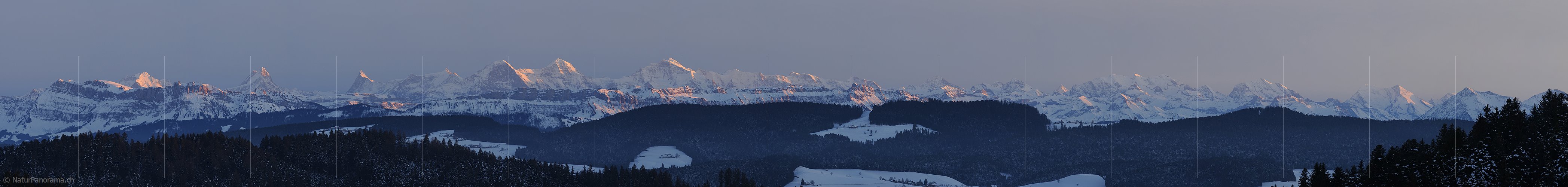 P003013: Panoramabild Abendlicht auf Alpenkette