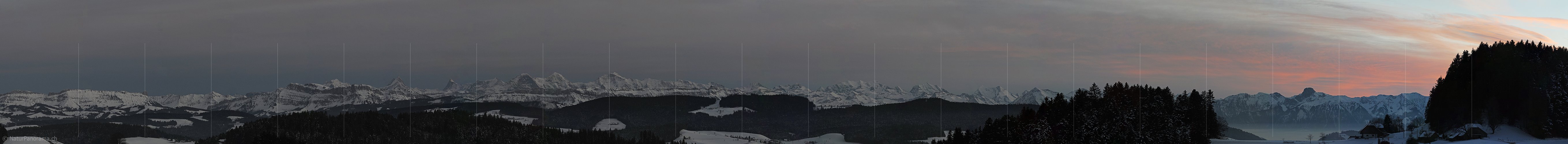 P003016: Panoramabild Alpenkette nach Sonnenuntergang