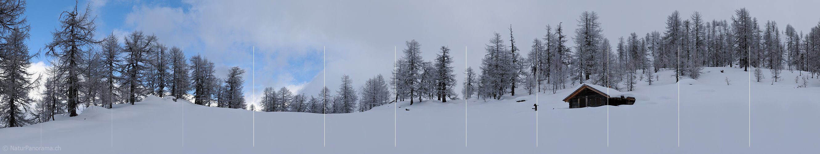 P003055: Panoramabild Alphütte im Winter