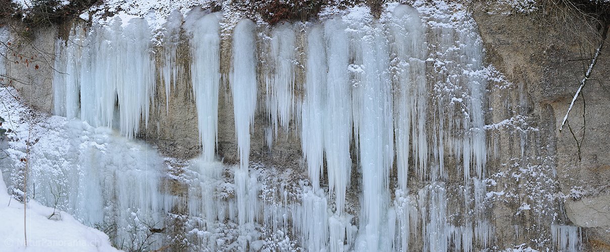 P003081: Panoramabild Eisfall an Nagelfluh