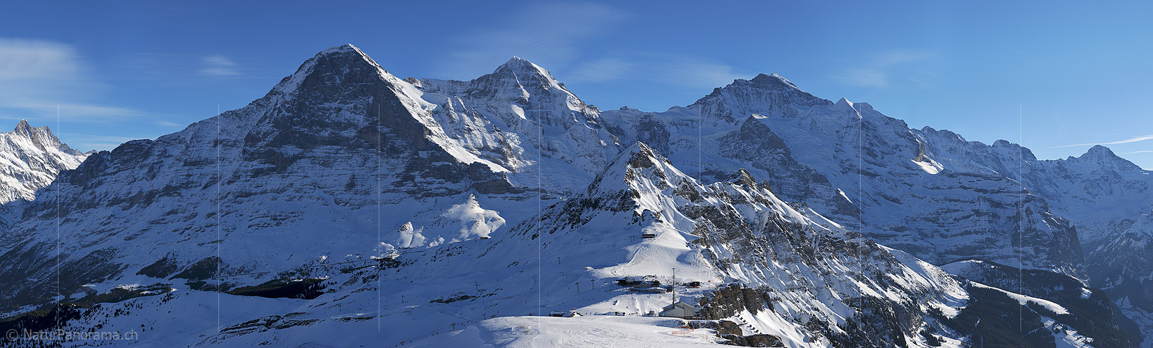 P003136b: Hochauflösendes Panoramafoto Eiger, Mönch und Jungfrau vom Männlichen