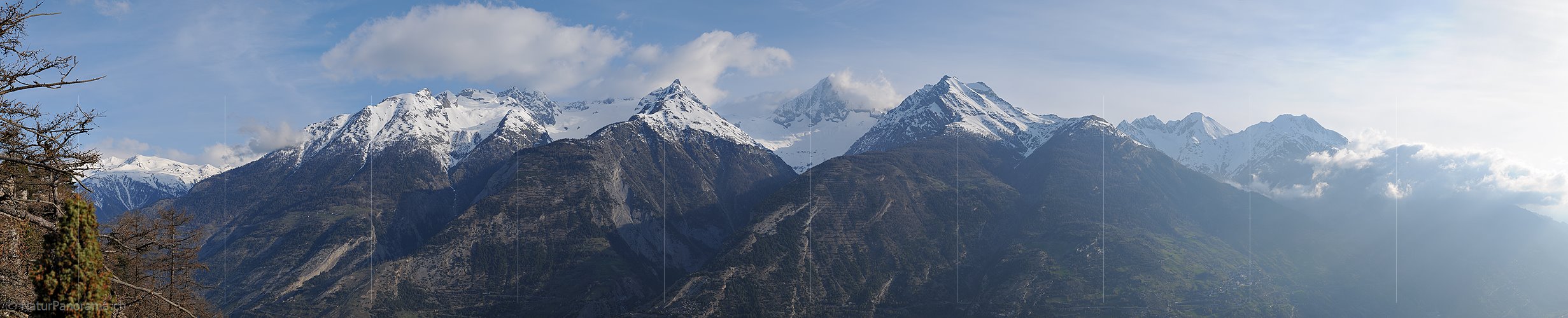 P003381a: Panoramabild Bietschhorngruppe von Süden