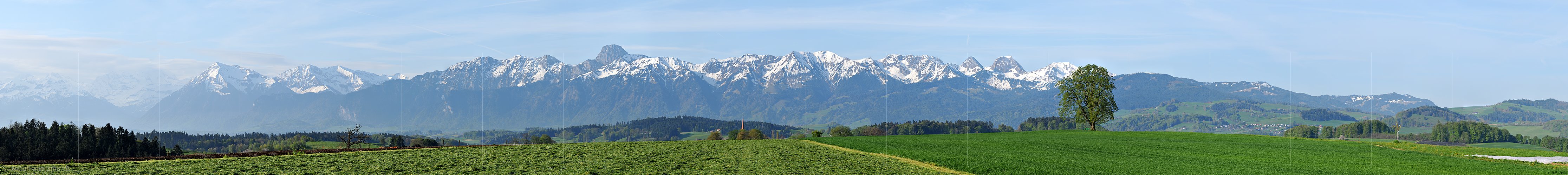 P003471: Panoramabild Frühlingslandschaft mit Stockhornkette
