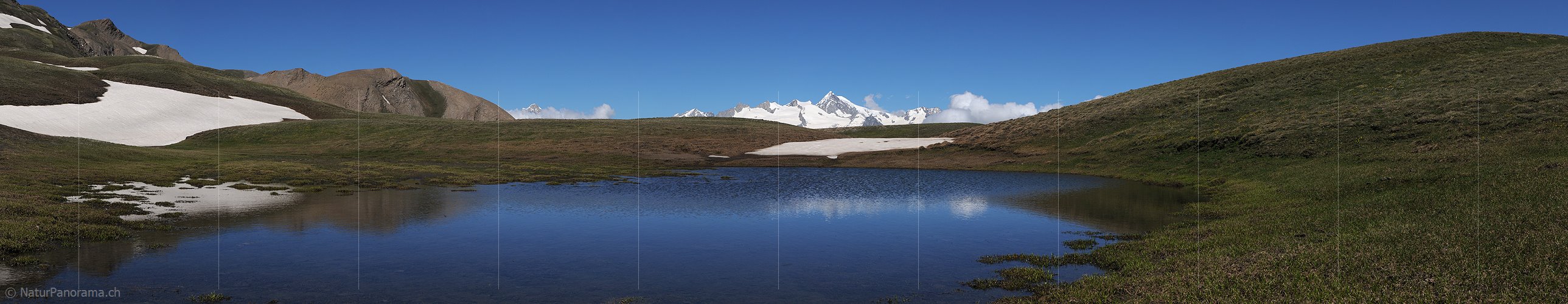 P003863: Panoramabild Bergsee, Alpweide und Alpenpanorama