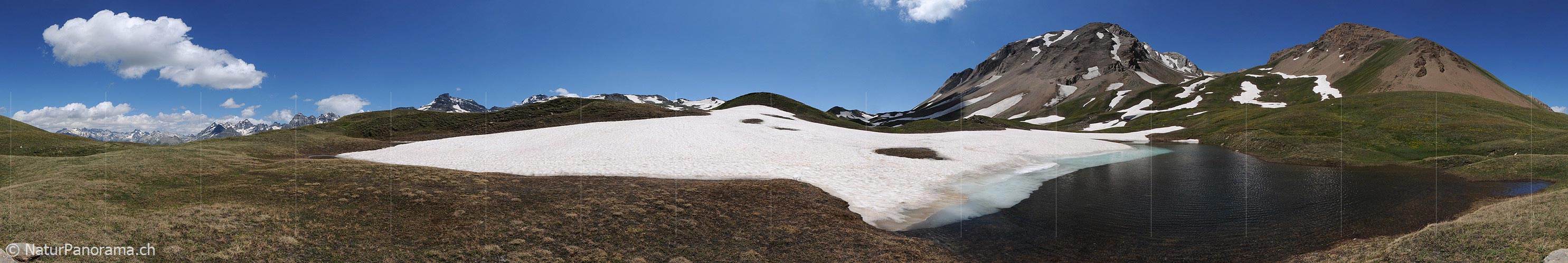P003870: Panoramic photo Nordic landscape with mountain lake on the Saflisch Pass