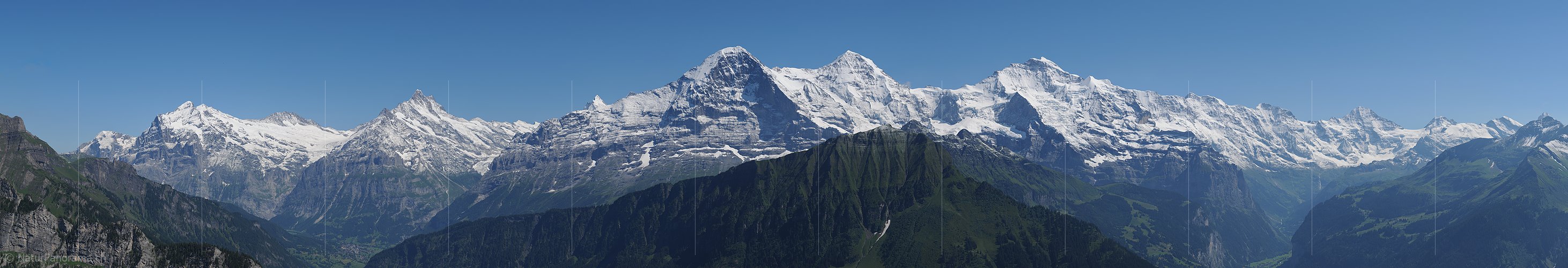P003897i: Panoramafoto Berner Alpen: Wetterhorn bis Tschingelhorn