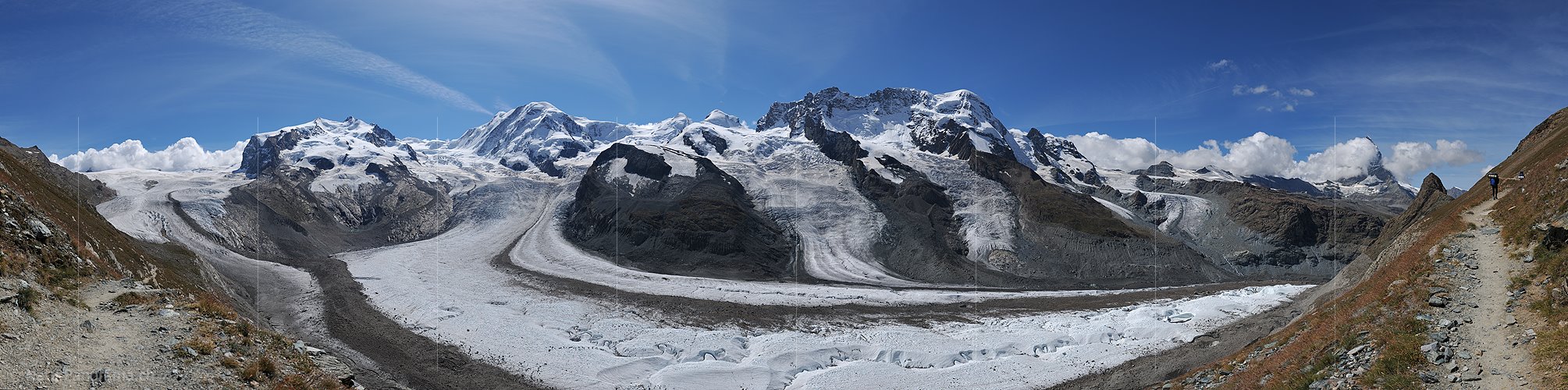 P004048: Grosspanoramabild Gletscherwelt oberhalb Zermatt (Stand 8.2008)