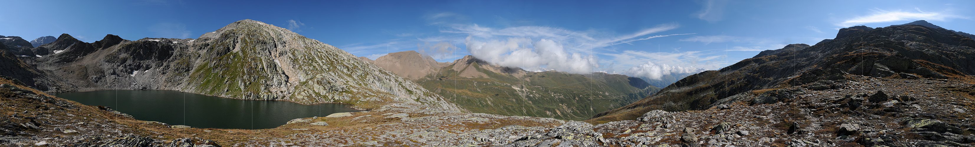 P004090: Hochauflösendes Panoramabild Berglandschaft mit Bergsee (Blausee)
