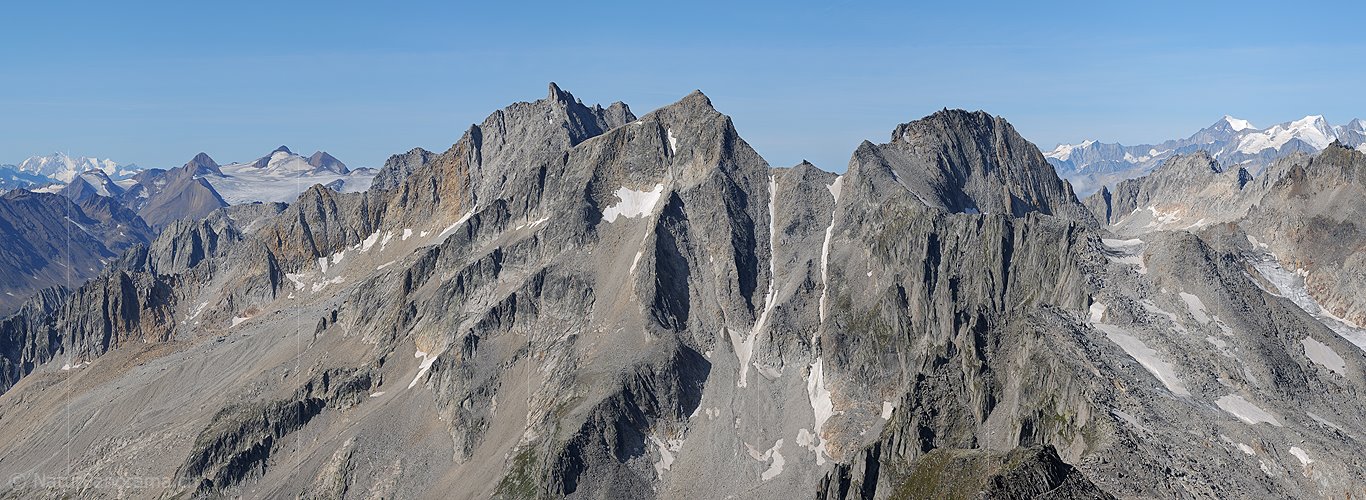 P004107a: Panoramafoto Pizzo Rotondo, Pizzo Pesciora und Witenwasserenstock vom Pizzo Lucendro