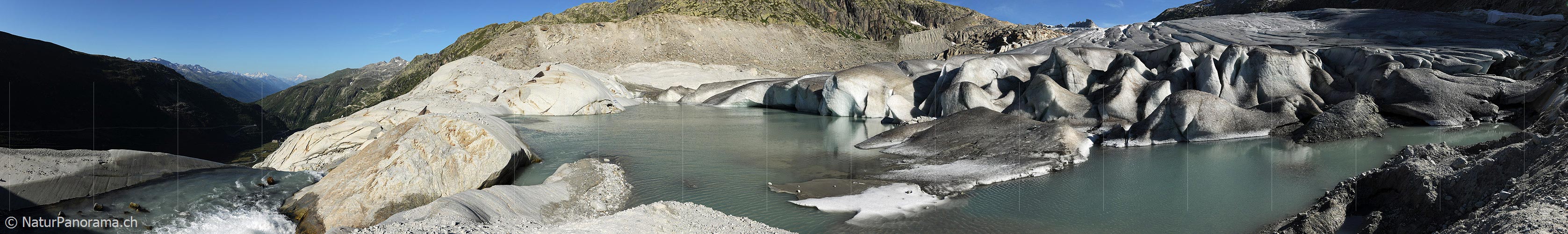 P005457: Panoramic picture glacier edge lake