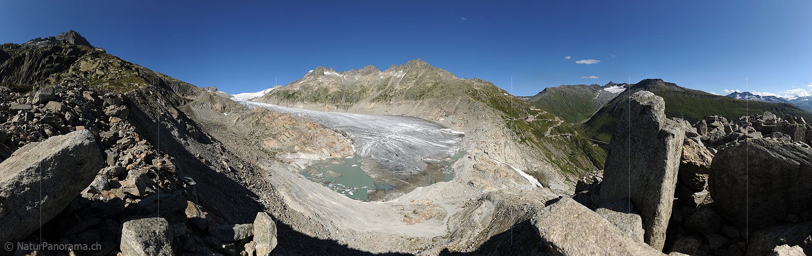 P005522: Grosspanoramabild Alpengletscher mit Gletschersee (Rhonegletscher)