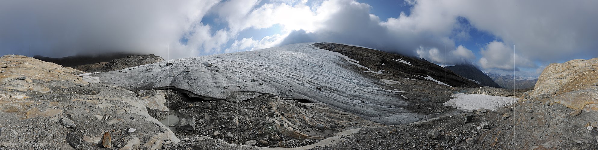 P005543: Panoramabild Wolkenstimmung über dem Chaltwassergletscher (Stand 9.2009)