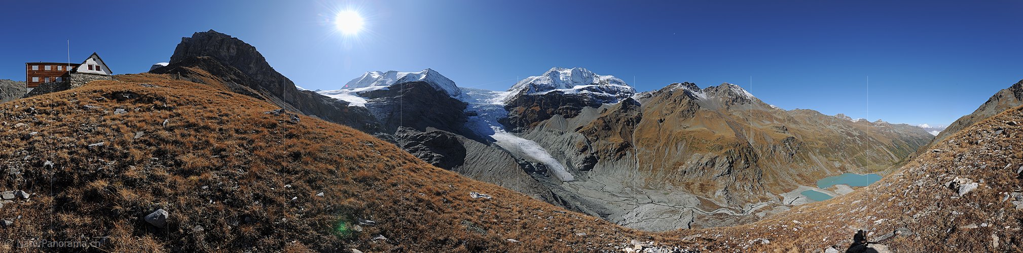 P005711: 360° Panoramafoto Turtmanngletscher und Turtmannhütte (Stand 10.2009)