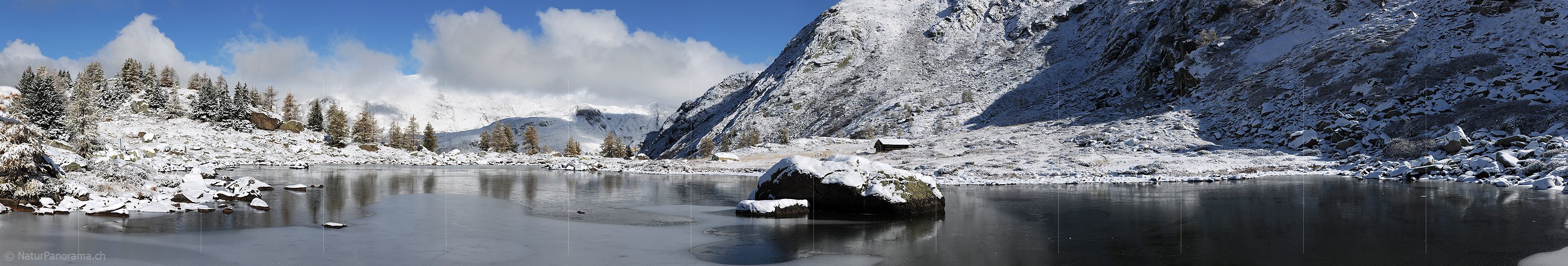 P005777: Grosspanorama Zugefrorener Bergsee (Mässersee)