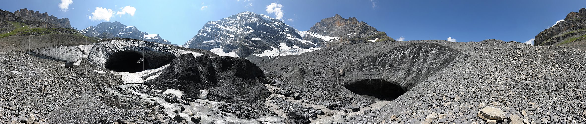 P006302: 360° Panoramabild Gletscherrückgang am Gamchigletscher