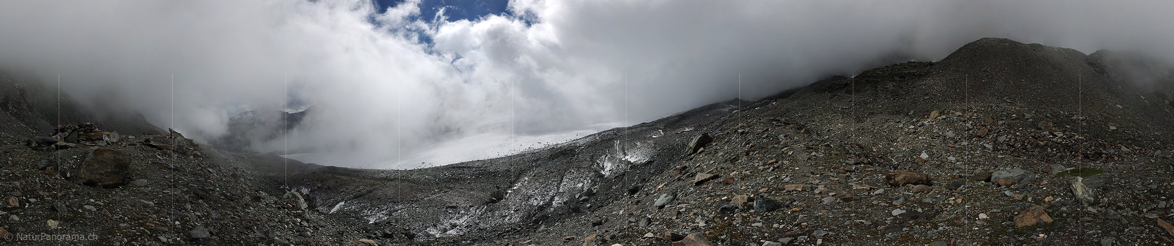 P006543: Panoramafoto Wolkenstimmung am Schwarzberggletscher