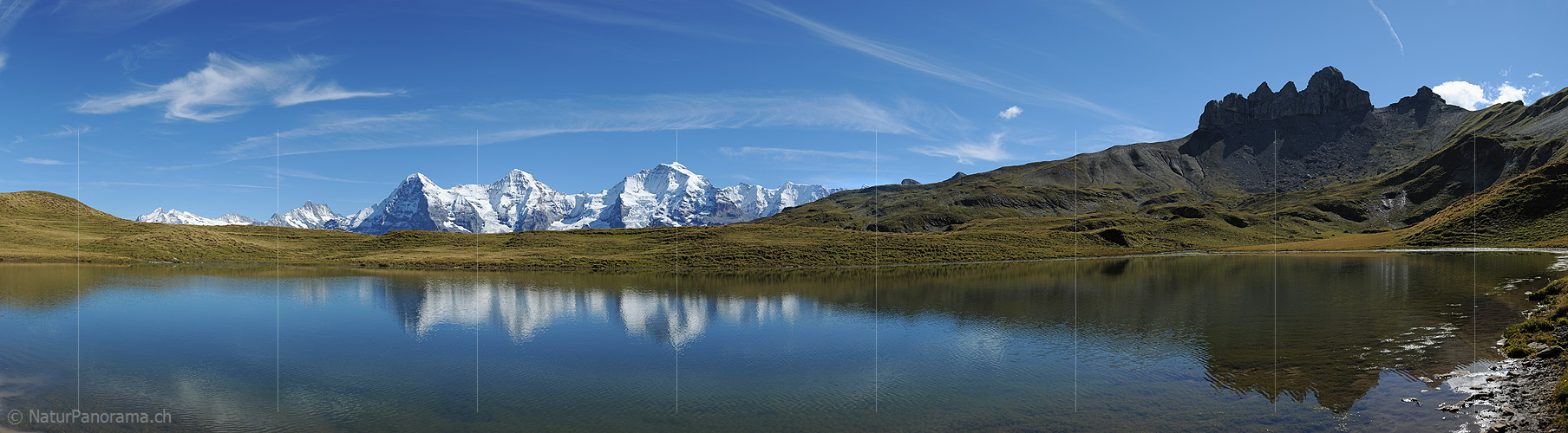 P006719: Panoramabild Spiegelung mit Eiger, Mönch und Jungfrau