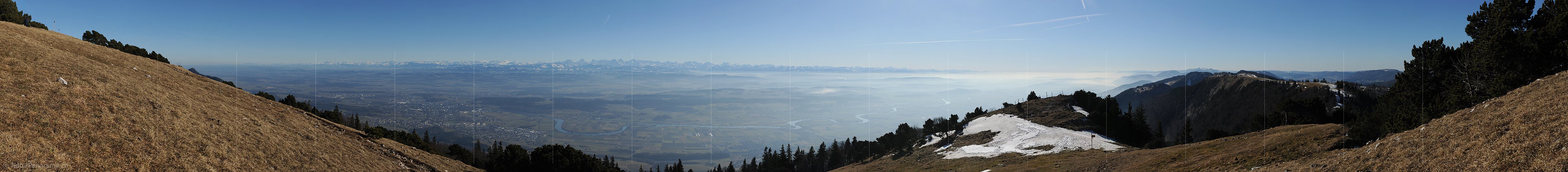 P007181: Panoramabild Schweizer Mittelland und Schweizer Alpen von der Hasenmatt (Jura)