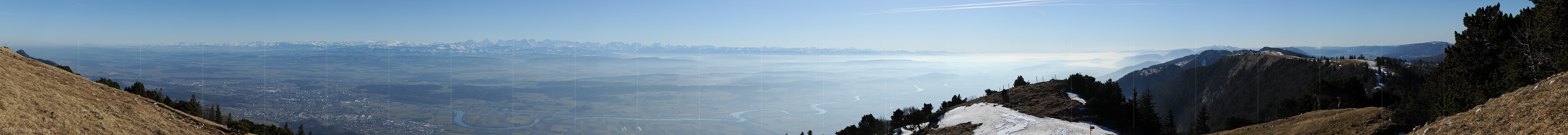 P007184: Panorama Blick von der Hasenmatt über das Mittelland zu den Alpen