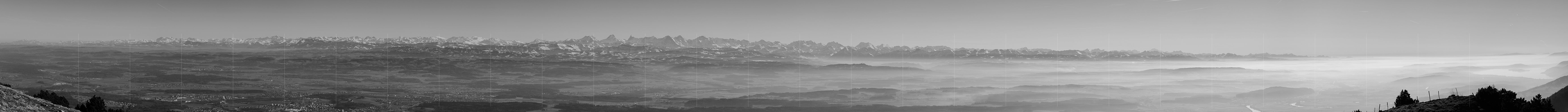 P007184c: Alpenpanorama Säntis bis Mont Tendre von der Hasenmatt