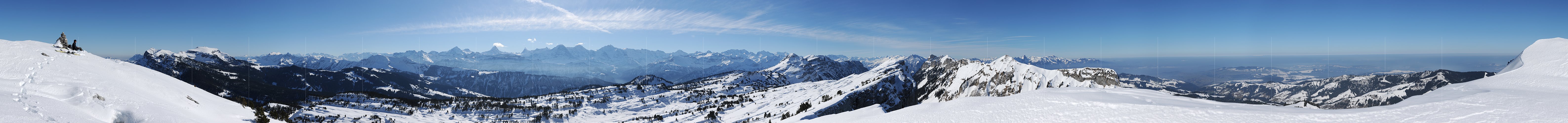 P007233: Panoramabild Winterlandschaft vom Gipfel der Sieben Hengste (Sibe Hängste)