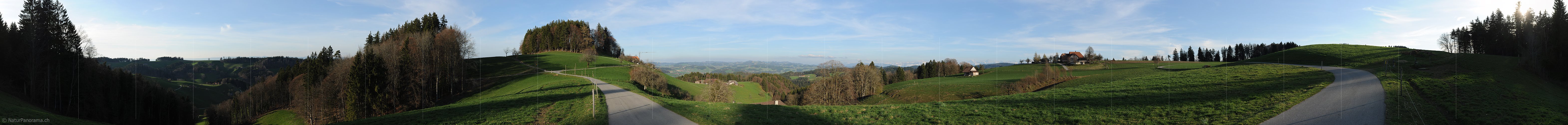 P007283: Panoramabild Nebenstrasse in Emmentaler Hügellandschaft