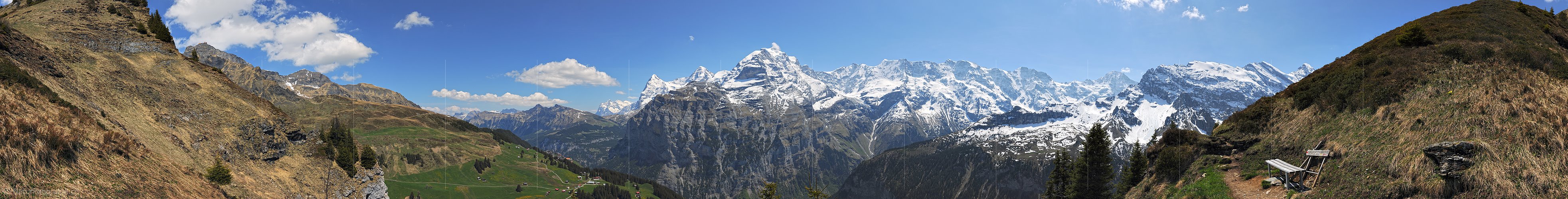 P007527a: 360° Panoramafoto Lauterbrunnental und Berner Alpen