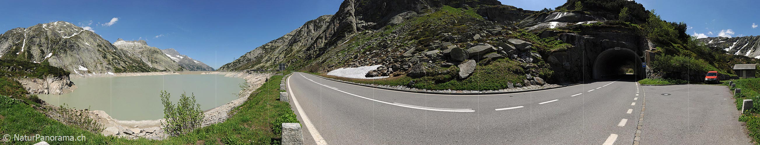 P007703: Panoramic picture mountain pass with tunnel