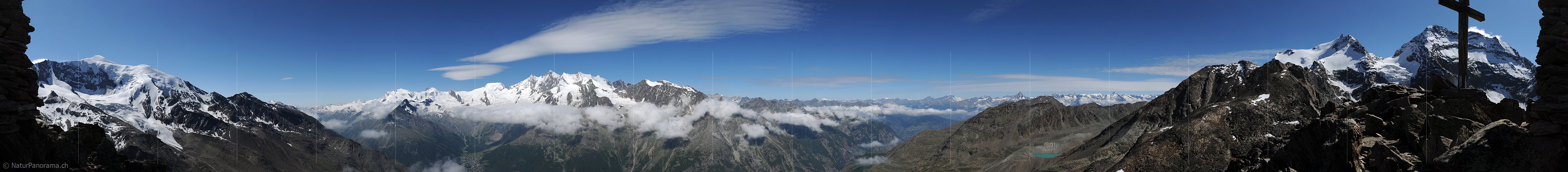 P007905: 360° Gipfelpanorama Jegihorn (Saastal)