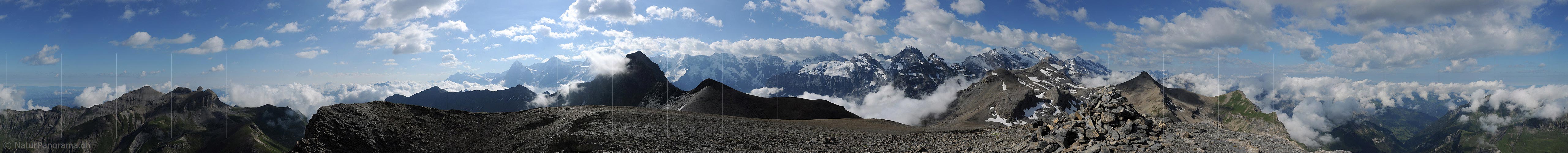 P007967: 360° Summit panorama Chilchflue (Bernese Oberland, Switzerland)