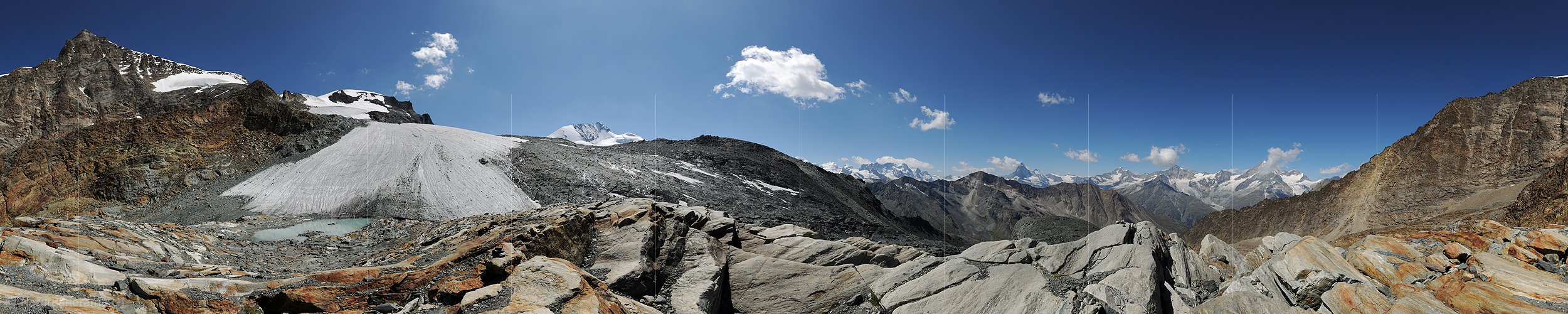 P008274: 360° Panoramabild Alphubelgletscher und Walliser Alpen (Stand 8.2011)