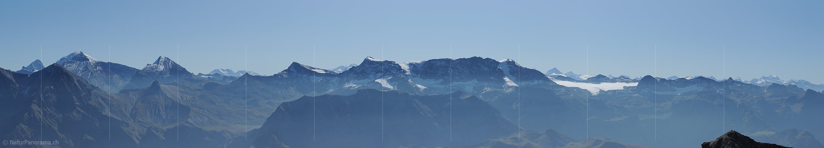 P008649a: Gipfelpanorama Albristhorn: Hockenhorn - Petit Combin