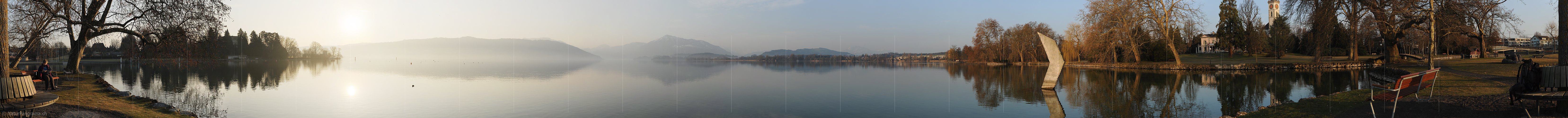 P009191: Panoramabild Morgenstimmung am Zugersee