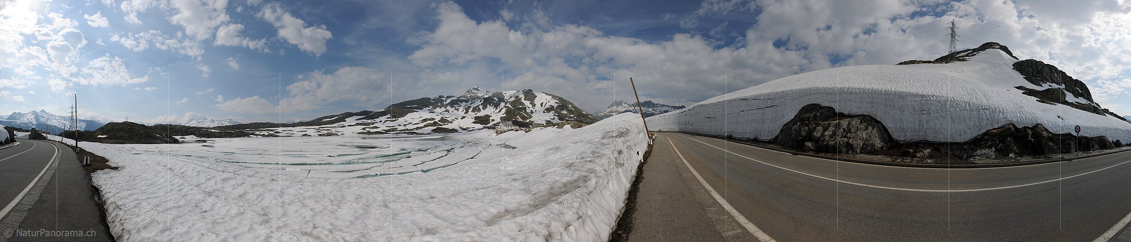 P009949: Panorama Schneemauer auf dem Grimselpass