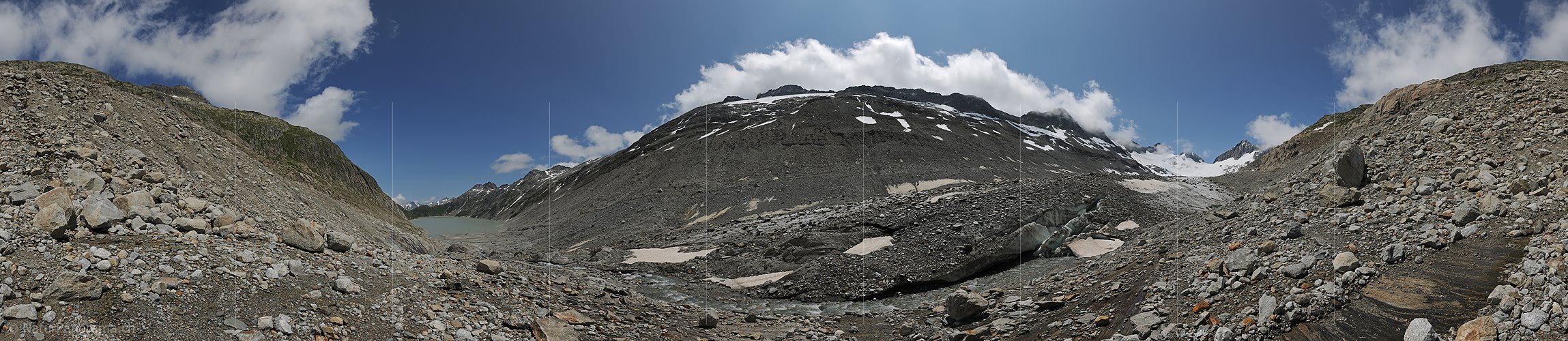 P010156: 360° Panoramafoto Oberaargletscher (Seitliches Gletschertor, Stand 7.2012))
