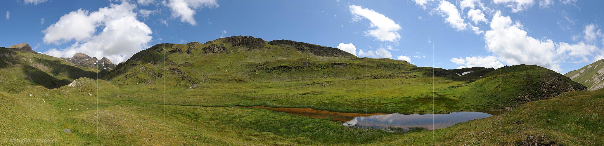 P010294: Panoramaic image Nice hilly landscape with small lake