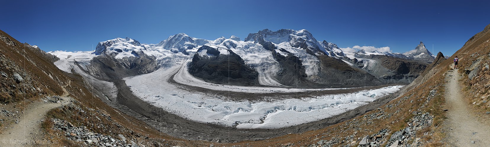 P010547: Panoramabild Gornergletscher und Zermatter Viertausender