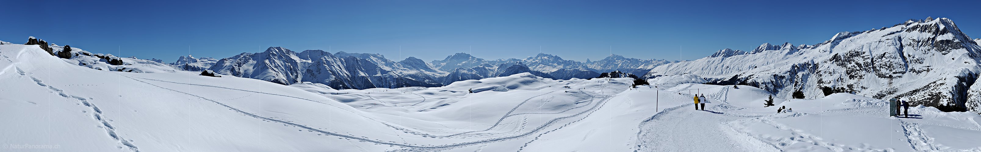 P012230a: Panoramabild Winterwanderweg Moosfluh - Hofluh