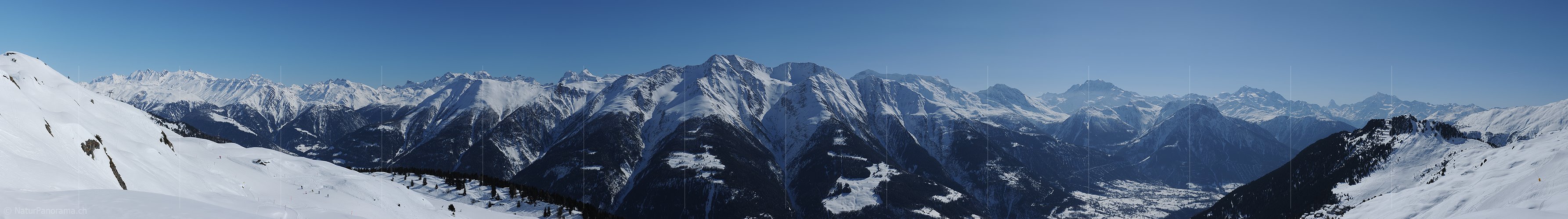 P012234g: Panoramafoto Winterliches Alpenpanorama von der Riederalp