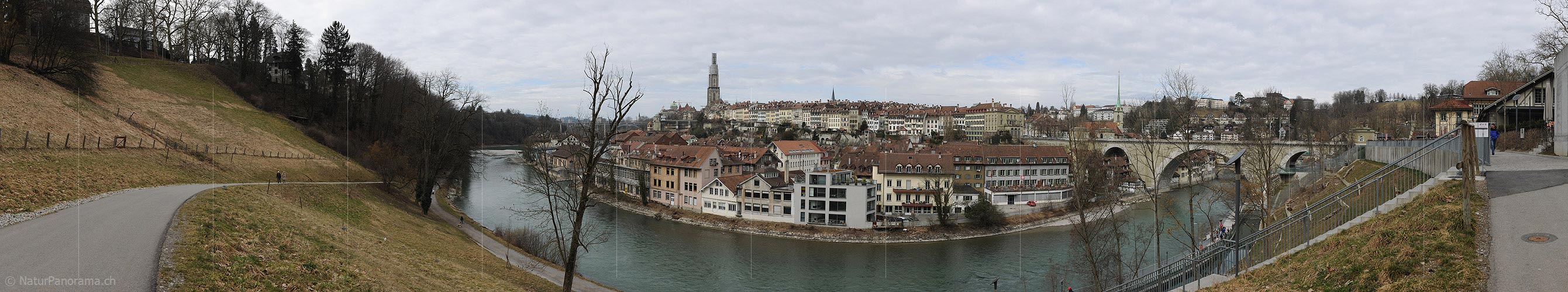 P012251a: Panorama view Bern Bear Park and Old Town