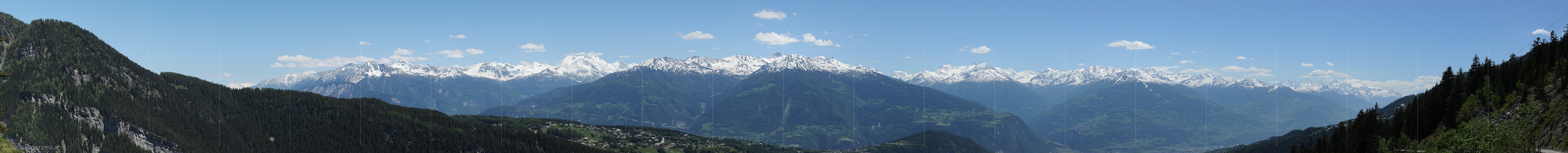 P012897: Hochauflösendes Panoramabild Walliser Alpen von Six du Samarin
