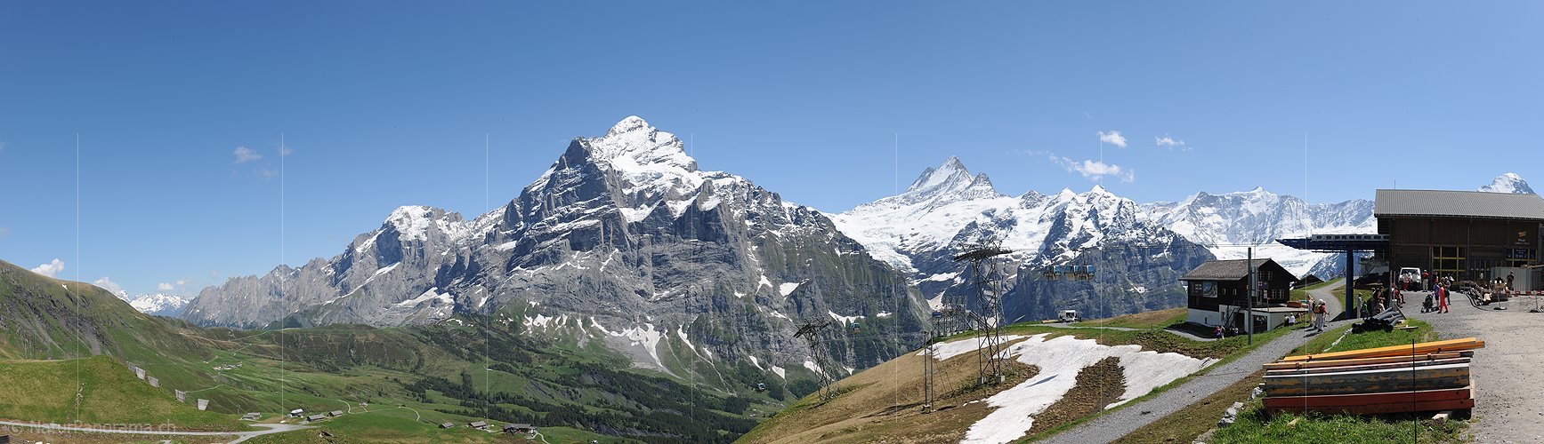 P013044: Panoramafoto Wetterhorn von Grindelwald First