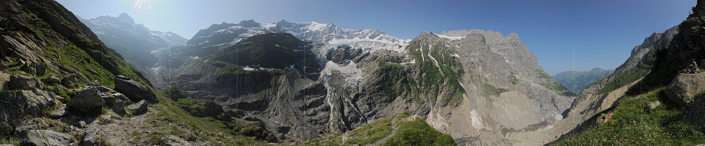 P013141: Panoramafoto Fieschergletscher (Grindelwald) und Unterer Grindelwaldgletscher (Stand 7.2013)