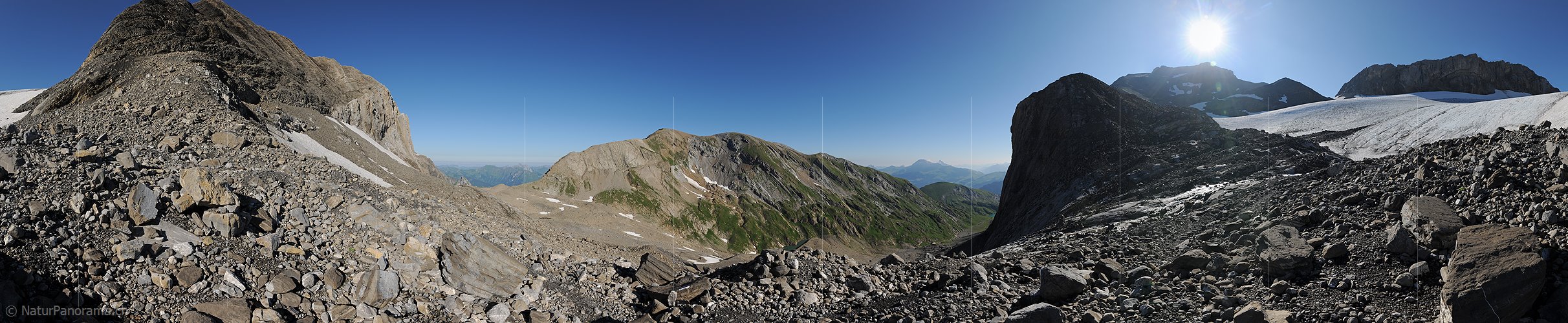P013334: 360° Panoramabild Gletschervorfeld Chilchligletscher