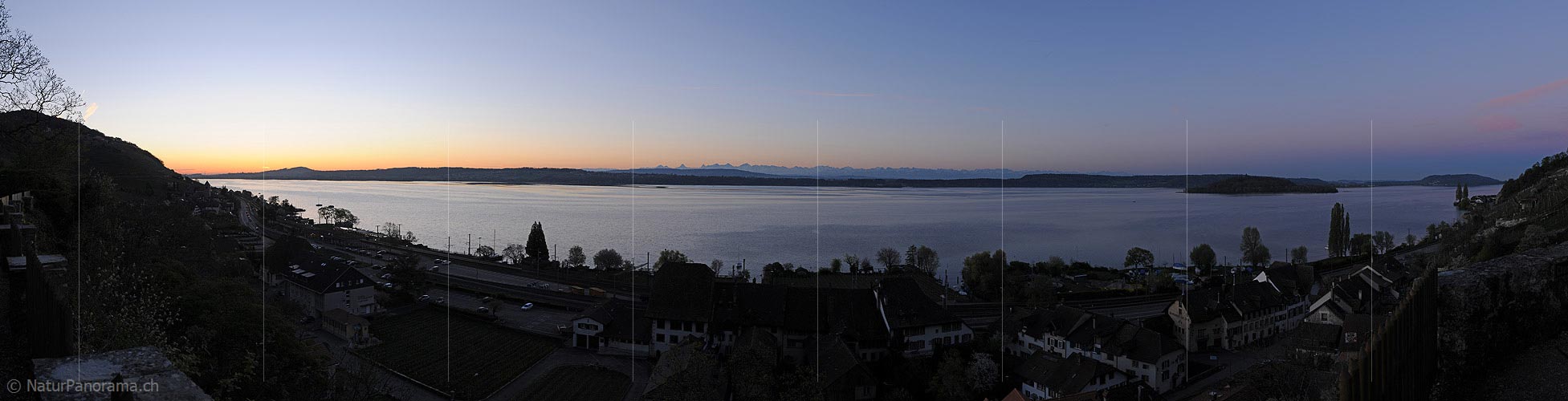 P014362: Panorama Early morning on Lake Biel