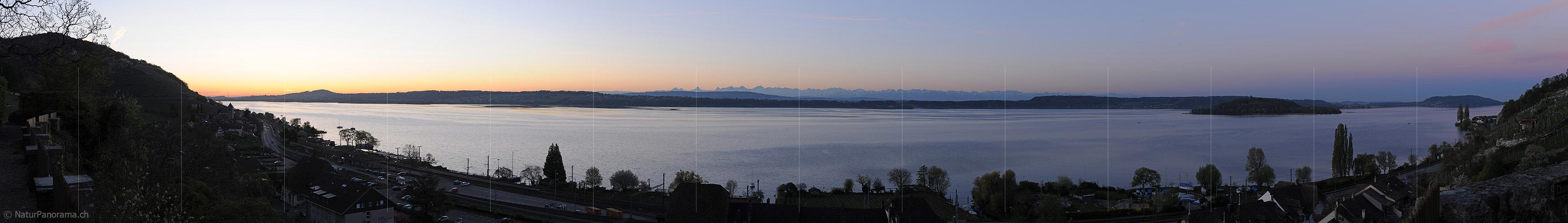P014363: Panorama Early morning on Lake Biel