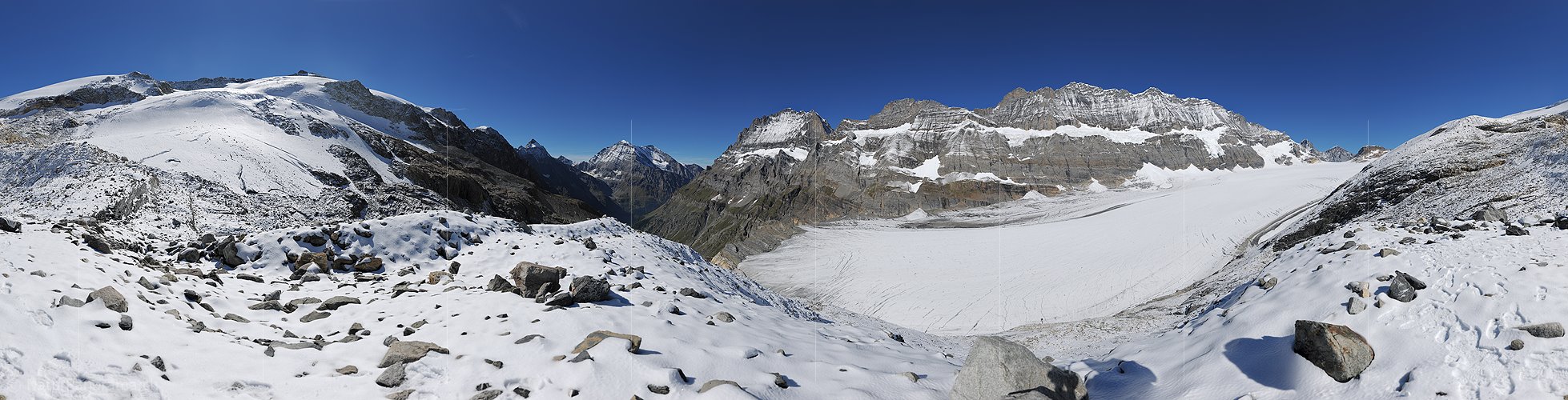 P015105: 360° Panoramafoto Alpine Bergwelt an Kanderfirn und Birggletscher