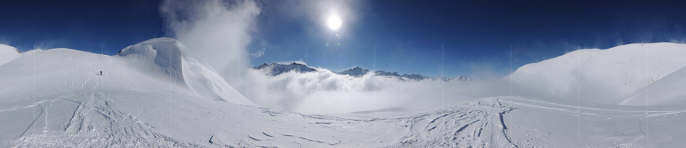 P015719: 360° Panoramafoto Nebelstimmung in winterlicher Berglandschaft